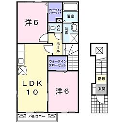 アイファインE 2LDKの間取図画像