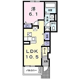 メゾンドール三田4号館 1LDKの間取図画像