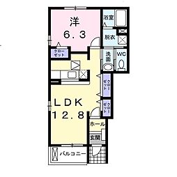 サンシャイン 1LDKの間取図画像
