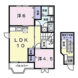 ＫＭヴィレッジII 2階2LDKの間取り
