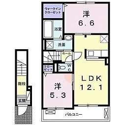 リーブルハウス2 2LDKの間取図画像