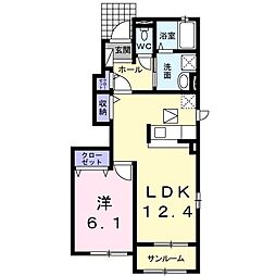 Ｇｒａｎｄ　Ｌｕｍｉｅｒｅ　II 1階1LDKの間取り
