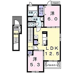 サニーガーデン 2LDKの間取図画像