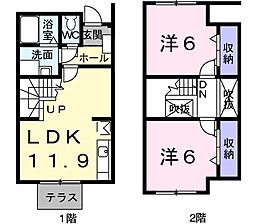ア・ラ・モードさくら 1階2LDKの間取り