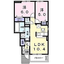 ラ・コンフォート東松島1 2LDKの間取図画像