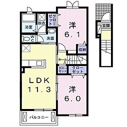 ボニータA 2LDKの間取図画像