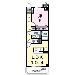 ルーナエスト 1LDKの間取図画像