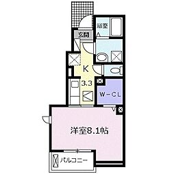 ビオーラ桜 1Kの間取図画像