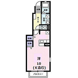昴　弐番館 1階ワンルームの間取り