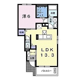 シーダーパル2 1LDKの間取図画像