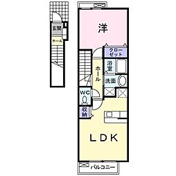 ベルガーデンプレイスA 1LDKの間取図画像