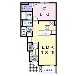 グランフィル2B 1LDKの間取図画像