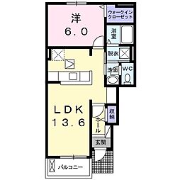 サンルーラルS 1LDKの間取図画像