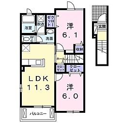 カーサ・アイリス2 2LDKの間取図画像