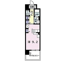 クレアトゥール ワンルームの間取図画像