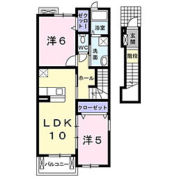ビオーラ1 2LDKの間取図画像