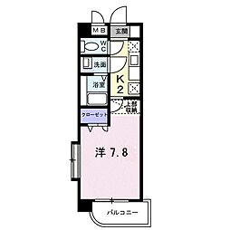 グラン・アベニール 1Kの間取図画像