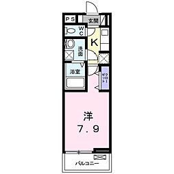 ブルーメ桃山 1Kの間取図画像