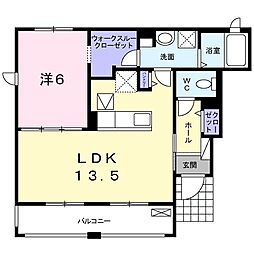 カレント・エス 1LDKの間取図画像