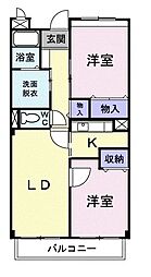 メイプルガーデン 2LDKの間取図画像