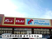 【スーパー】万代柏原本郷店様まで550ｍ