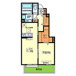 扇山 1LDKの間取図画像