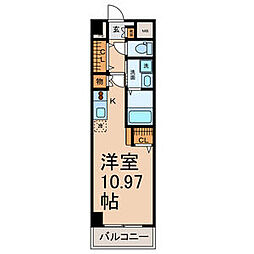 マックヴィラージュ平安 6階ワンルームの間取り