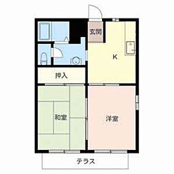 JR福知山線 福知山駅 徒歩14分の賃貸アパート 1階2Kの間取り