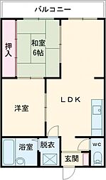 マンション大山 3階2LDKの間取り