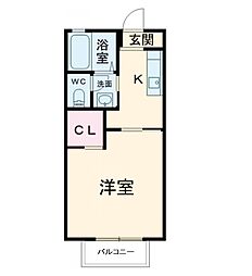 マノワールA棟 1Kの間取図画像