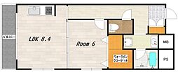 レジデンス雅都 1LDKの間取図画像