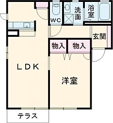 JR福知山線 福知山駅 徒歩15分の賃貸アパート 1階1LDKの間取り