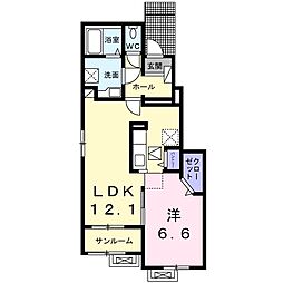 ルミタージュ 1LDKの間取図画像