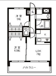 グランドパレスNS-77 5階2LDKの間取り