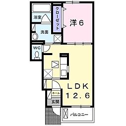 ユニゾン3 1LDKの間取図画像