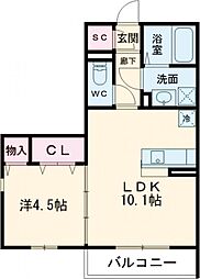 Maruei Hills（マルエイヒルズ） 2階1LDKの間取り