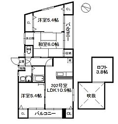 ポラリスNIII 2階3LDKの間取り