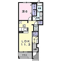 パインスクエアノースB 1LDKの間取図画像
