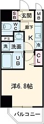 プレサンス神戸元町ベルシオン 11階1Kの間取り