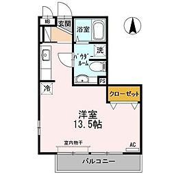 プロシード若宮 ワンルームの間取図画像