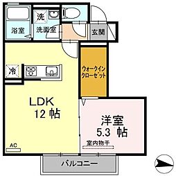 リッチ　カトレア 1階1LDKの間取り