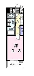 グランコリーヌK 1Kの間取図画像