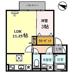 クラインガルテンB 1LDKの間取図画像