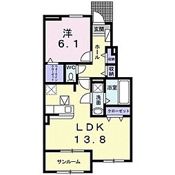 RIVEREAST1 1LDKの間取図画像