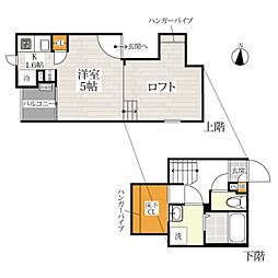 ＣＢ鳥栖フィオーレ 2階1SKの間取り