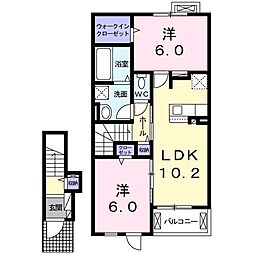 エンシーナ 2LDKの間取図画像
