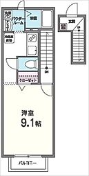 サンフィールドイースト ワンルームの間取図画像