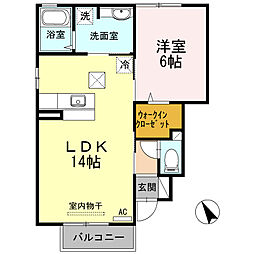 エルドラード　ココ 1階1LDKの間取り
