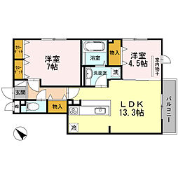 SUNSQUARE千里万博 2LDKの間取図画像