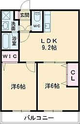 LEONE黒崎南 2LDKの間取図画像